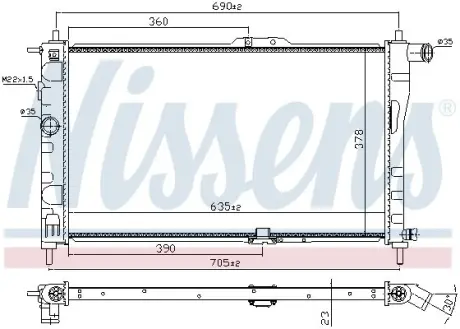 Радіатор системи охолодження NISSENS 61651A