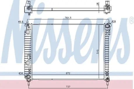 Радіатор CHEVROLET CAPTIVA (C100, C140) (06-) 2.4 i NISSENS 616905