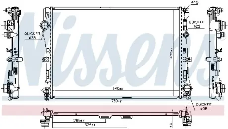 Радіатор системи охолодження NISSENS 627029