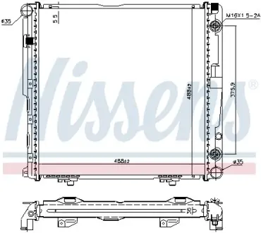 Радіатор MB E W 124(84-)200(+)[OE 124 500 02 03] NISSENS 62751A