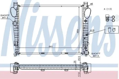 Радіатор MB S W 220(98-)S 280(+)[OE 220 500 14 03] NISSENS 62774A