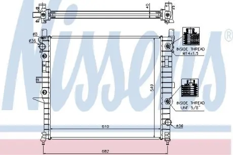 Радіатор охолодження MERCEDES ML-CLASS W163 (98-) NISSENS 62788A