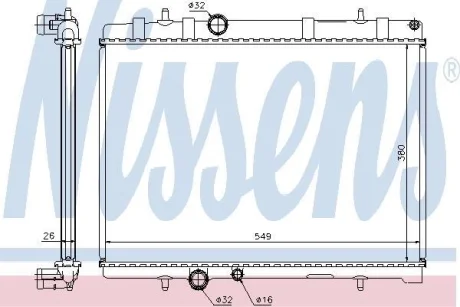 Радіатор охолодження двигуна NISSENS 63608A