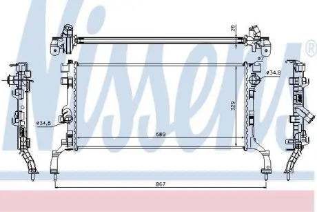 Радіатор охолодження RENAULT LAGUNA III (07-) NISSENS 637604