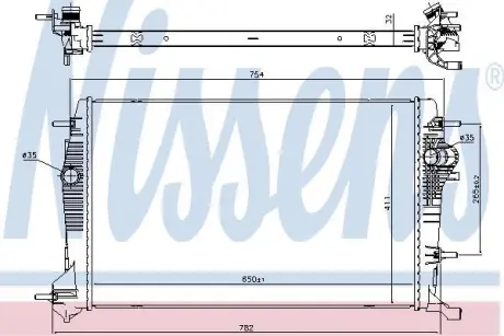 Радіатор RN SCENIC III(08-)1.6 dCi(+)[OE 214100017R] NISSENS 637648