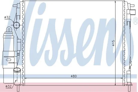 Радіатор охолодження двигуна NISSENS 63773