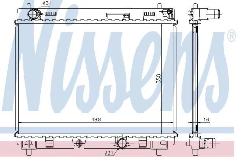 Радіатор TY YARIS(05-)1.4 D4D(+)[OE 16400-0N050] NISSENS 64676A
