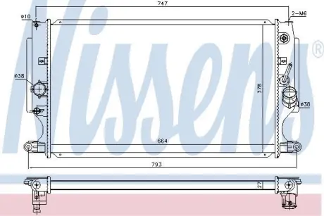 Радіатор TY AVENSIS(08-)2.2 D4D(+)[OE 164000R070] NISSENS 646875