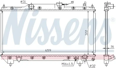 Радіатор охолодження TOYOTA AVENSIS (T22) (97-) 2.0 i 16V NISSENS 64783A