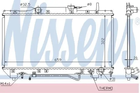 Радіатор TY CARINA E(92-)2.0 i 16V(+)[OE 16400-03090] NISSENS 64802