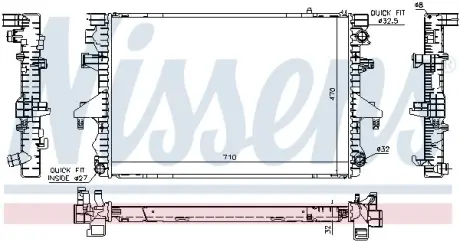 Радіатор охолодження VW TRANSPORTER T5 (03-) 2.5 TDi NISSENS 65283A