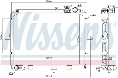 Радіатор KIA PREGIO(97-)2.7 D[OE OK72-15200B] NISSENS 66645