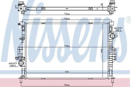 Радіатор охолоджування NISSENS 66862