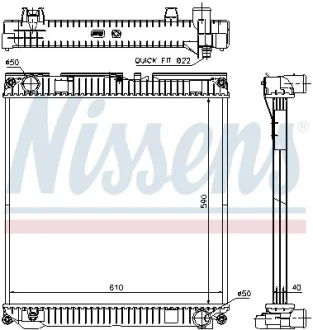 Радіатор охолодження двигуна NISSENS 67224A