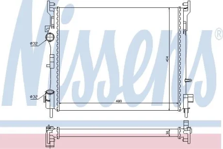 Радіатор RN CLIO II(01-)1.5 dCi(+)[OE 82 00 245 596] NISSENS 67229