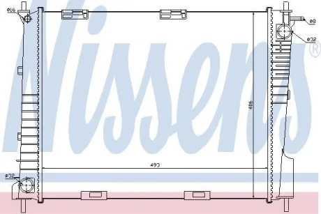 Радіатор RN CLIO III(05-)2.0 i 16V[OE 82 00 489 879] NISSENS 67284