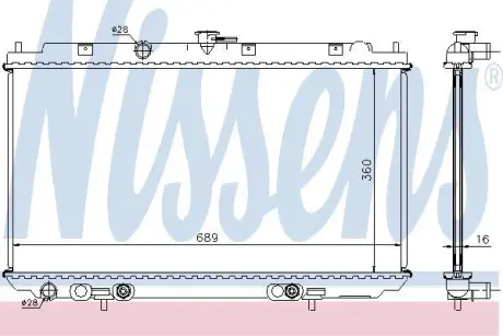 Радіатор охолодження NISSAN PRIMERA (P12, W12) (02-) NISSENS 67345A