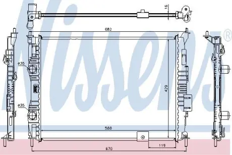 Радіатор NS QASHQAI(07-)1.6 16V[OE 21400-JD000] NISSENS 67364