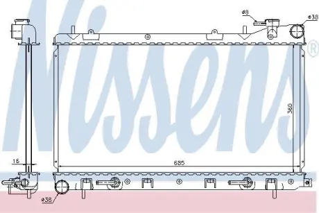 Радіатор SU FORESTER(02-)2.5 i[OE 45111-SA131] NISSENS 67715