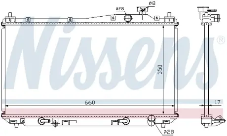Радіатор системи охолодження NISSENS 68115
