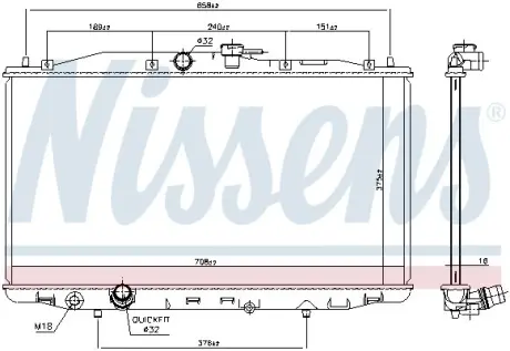 Радіатор системи охолодження NISSENS 68604