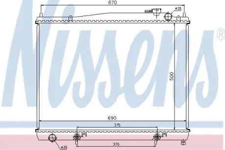 Радіатор INFIN QX 35(+)[OE 2140-OW810] NISSENS 68715