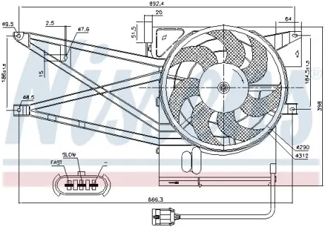 Вент-р OP VECTRA B(95-)1.6 i(+)[OE 1341 155] NISSENS 85017