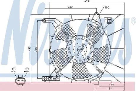 Вент-р CT/GMC AVEO(05-)1.2 i 8V(+)[OE 96536522] NISSENS 85063