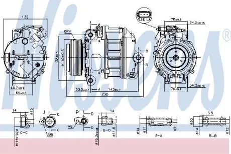 Компресор BMW X5 E70 (07-) X5 30si NISSENS 890037