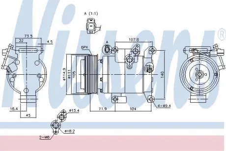 Компресор MZ 6(12-)2.0 i 16V(+)[OE BFD161450] NISSENS 890045