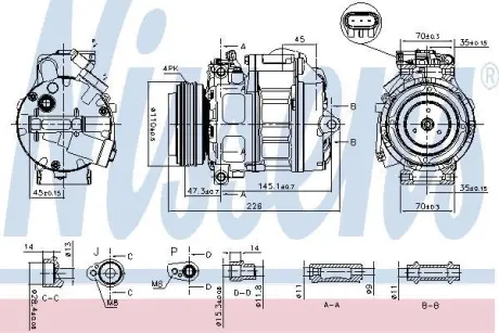 Компресор кондиціонера BMW X5 E70/F15 / X6 E71/F16 NISSENS 890329