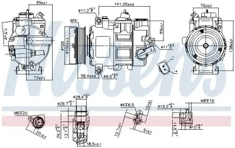 Компресор кондиціонера NISSENS 890550