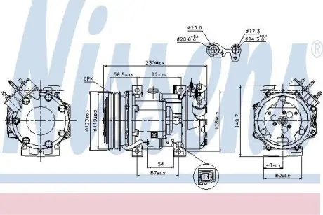 Компресор PT 306(97-)1.8 D(+)[OE 6453.NK] NISSENS 89076