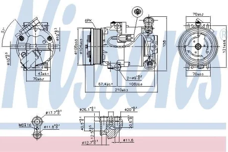 Компресор OP ASTRA H(04-)1.7 CDTi(+)[OE 6854057] NISSENS 89096