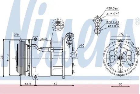 Компресор кондиціонера OPEL VECTRA 02- NISSENS 89157