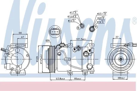 Компресор HYUNDAI ix35 (LM) (09-) 1.6 GDI NISSENS 89306
