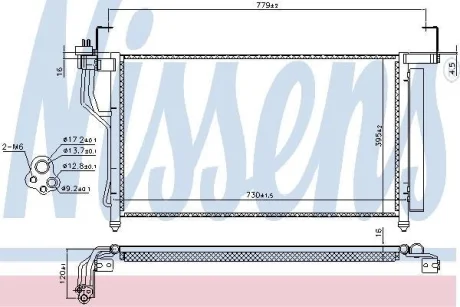 Конденсатор кондиціонера HYUNDAI H1 (вир-во Nissens) NISSENS 940632