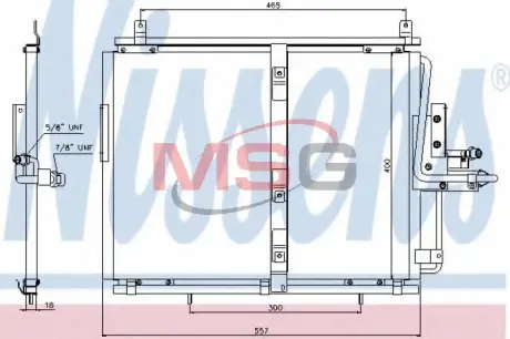Конденсер MB E W 124(84-)260 E(+)[OE 124 830 16 70] NISSENS 94377