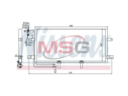 Конденсер VW TRANSPORTER T4(90-)1.9 TD(+)[OE 7D0.820.413] NISSENS 94834