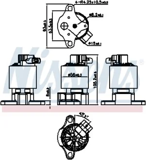 Клапан EGR CITROEN C4, JUMPY/Fiat SCUDO/Peugeot 206, 307, 407 1.8/2.0 96- NISSENS 98206