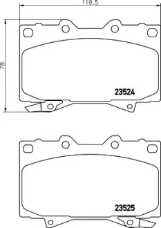 Колодки гальмівні дискові передні Strong Ceramic Land Cruiser (J100) (98-07) NISSHINBO NP1018SC