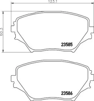 Гальмівні колодки TOYOTA Rav4 "F "00-"05 ="" NISSHINBO NP1036