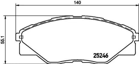 Колодки гальмівні дискові передні Toyota Hilux 2.5 (05-) NISSHINBO NP1061