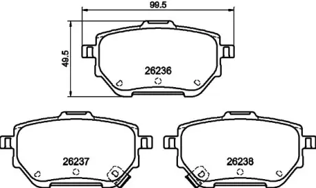 Гальмівні колодки TOYOTA Corolla E21 "F "19>> ="" NISSHINBO NP1141