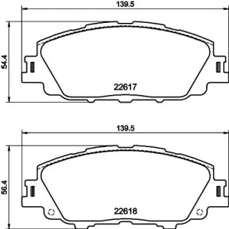 Гальмівні колодки TOYOTA Corolla/Yaris Cross "F "18>> ="" NISSHINBO NP1176