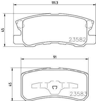 Колодки гальмівні дискові задні Mitsubishi ASX 1.8, 2.0 (10-), Pajero 3.2, 3.8 (07-) NISSHINBO NP3004