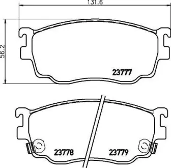 Гальмівні колодки MAZDA 6 \'\'2.0-2.3 \'\'>>07 ="" NISSHINBO NP5023
