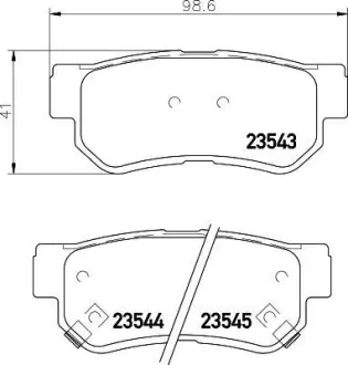 Гальмівні колодки HYUNDAI/KIA Elantra/Getz/Matrix/Sonata/Magentis "R "98>> ="" NISSHINBO NP6014