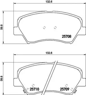 Колодки гальмівні дискові передние Hyundai Accent, i20, Elantra/Kia Rio III 1.4, 1.6, 1.8 (11-) NISSHINBO NP6015