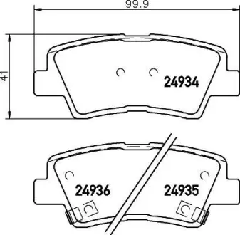 Гальмівні колодки HYUNDAI Sonata V \'\'2,0-3,3 \'\'04-10 ="" NISSHINBO NP6022